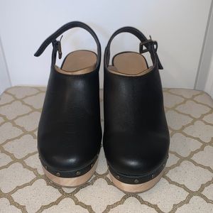 LOFT leather sling back clogs with cushioned insole 2021